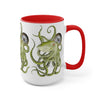 Green Octopus Compass Watercolor Art Two-Tone Coffee Mugs 15Oz Mug