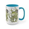 Green Octopus Compass Watercolor Art Two-Tone Coffee Mugs 15Oz Mug