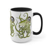 Green Octopus Compass Watercolor Art Two-Tone Coffee Mugs 15Oz Mug