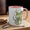 Green Octopus Compass Watercolor On White Art Accent Coffee Mug 11Oz