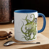 Green Octopus Compass Watercolor On White Art Accent Coffee Mug 11Oz