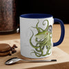 Green Octopus Compass Watercolor On White Art Accent Coffee Mug 11Oz