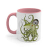 Green Octopus Compass Watercolor On White Art Accent Coffee Mug 11Oz