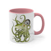 Green Octopus Compass Watercolor On White Art Accent Coffee Mug 11Oz