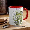 Green Octopus Compass Watercolor On White Art Accent Coffee Mug 11Oz