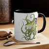 Green Octopus Compass Watercolor On White Art Accent Coffee Mug 11Oz