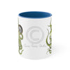Green Octopus Compass Watercolor On White Art Accent Coffee Mug 11Oz Blue /