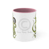 Green Octopus Compass Watercolor On White Art Accent Coffee Mug 11Oz Pink /