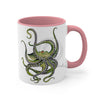 Green Octopus Dance Watercolor On White Art Accent Coffee Mug 11Oz