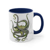 Green Octopus Dance Watercolor On White Art Accent Coffee Mug 11Oz