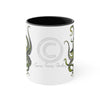 Green Octopus Dance Watercolor On White Art Accent Coffee Mug 11Oz