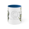 Green Octopus Dance Watercolor On White Art Accent Coffee Mug 11Oz Blue /