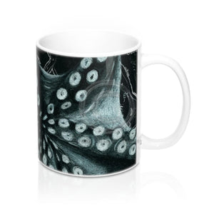 Green Octopus Nautical Watercolor Art Mug 11Oz