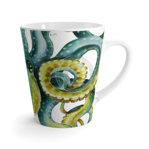 Green Octopus Tentacles Art White Latte Mug 12Oz Mug