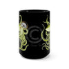 Green Octopus Tentacles Compass Black Mug 15Oz