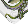 Green Octopus Tentacles Dance White Bath Mat Home Decor