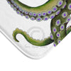 Green Octopus Tentacles Dance White Bath Mat Home Decor