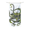 Green Octopus Tentacles Dance White Polycotton Towel 36X72 Home Decor