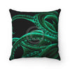 Green Octopus Tentacles Ink Black Art Square Pillow 14 × Home Decor