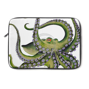 Green Octopus Tentacles Ink White Art Laptop Sleeve 13