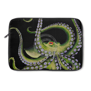 Green Octopus Tentacles Watercolor Art Laptop Sleeve 13