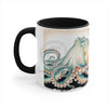 Green Octopus Vintage Brushed Edge Accent Coffee Mug 11Oz