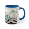 Green Octopus Vintage Brushed Edge Accent Coffee Mug 11Oz