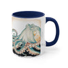 Green Octopus Vintage Brushed Edge Accent Coffee Mug 11Oz