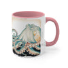 Green Octopus Vintage Brushed Edge Accent Coffee Mug 11Oz