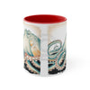 Green Octopus Vintage Brushed Edge Accent Coffee Mug 11Oz