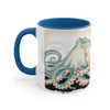Green Octopus Vintage Brushed Edge Accent Coffee Mug 11Oz