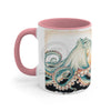 Green Octopus Vintage Brushed Edge Accent Coffee Mug 11Oz