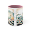 Green Octopus Vintage Brushed Edge Accent Coffee Mug 11Oz Pink /