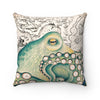 Green Octopus Vintage Chic Square Pillow 14 X Home Decor