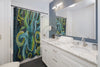 Green Octopus Vintage Flowers Bluish Art Shower Curtain Home Decor