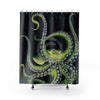 Green Octopus Vintage Map Black Shower Curtain 71X74 Home Decor