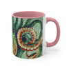 Green Octopus Vintage Map Watercolor Art Accent Coffee Mug 11Oz