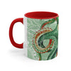 Green Octopus Vintage Map Watercolor Art Accent Coffee Mug 11Oz