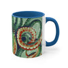 Green Octopus Vintage Map Watercolor Art Accent Coffee Mug 11Oz