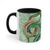 Green Octopus Vintage Map Watercolor Art Accent Coffee Mug 11Oz