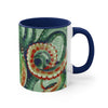 Green Octopus Vintage Map Watercolor Art Accent Coffee Mug 11Oz