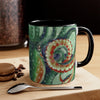 Green Octopus Vintage Map Watercolor Art Accent Coffee Mug 11Oz