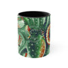 Green Octopus Vintage Map Watercolor Art Accent Coffee Mug 11Oz Black /