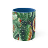 Green Octopus Vintage Map Watercolor Art Accent Coffee Mug 11Oz Blue /