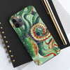 Green Octopus Vintage Map Watercolor Art Case Mate Tough Phone Cases
