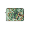 Green Octopus Vintage Map Watercolor Art Laptop Sleeve 12