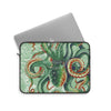 Green Octopus Vintage Map Watercolor Art Laptop Sleeve