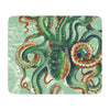 Green Octopus Vintage Map Watercolor Arttan Sherpa Blanket Home Decor