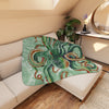 Green Octopus Vintage Map Watercolor Arttan Sherpa Blanket Home Decor