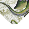 Green Octopus Vintage Map White Art Bath Mat Home Decor